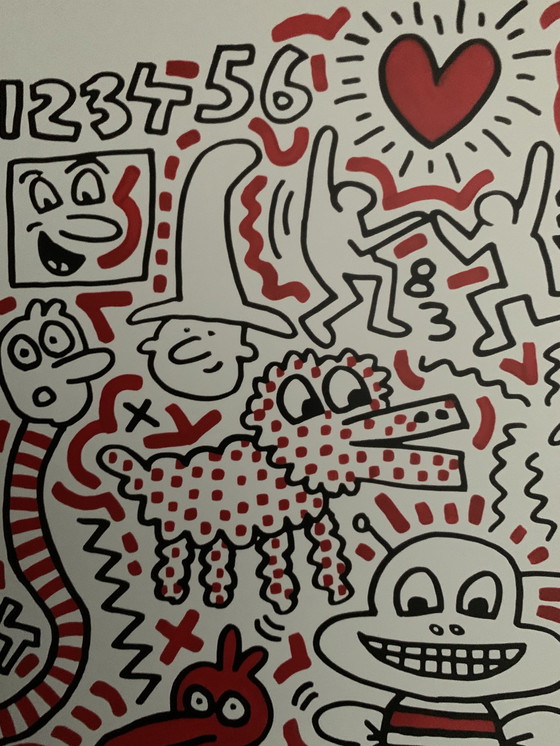 Image 1 of Keith Haring, Gesigneerd Met Registratie In Impressum Copyright 'Estate Of Keith Haring. Keith Haring. Untitled, 1983”.