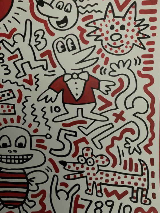 Image 1 of Keith Haring, Gesigneerd Met Registratie In Impressum Copyright 'Estate Of Keith Haring. Keith Haring. Untitled, 1983”.