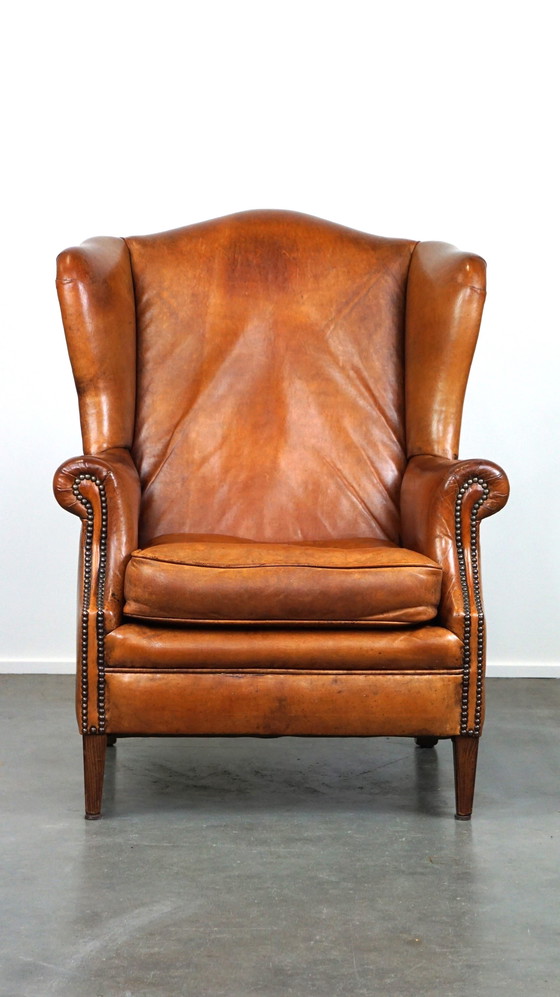 Image 1 of Schapenleren oorfauteuil