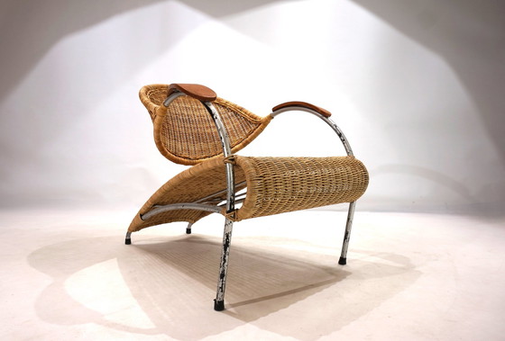 Image 1 of Rotan Streamline loungestoel, 1970