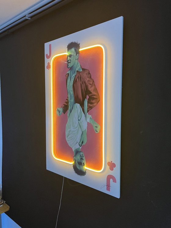 Image 1 of LedMansion Fight Club Kaart Neon PopArt Muurkunst Led Lamp