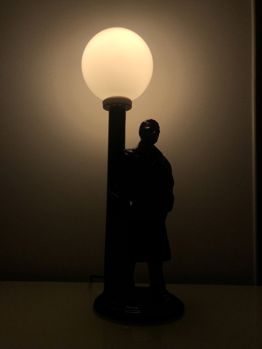 Jaren 80 Bollamp Keramiek Detective