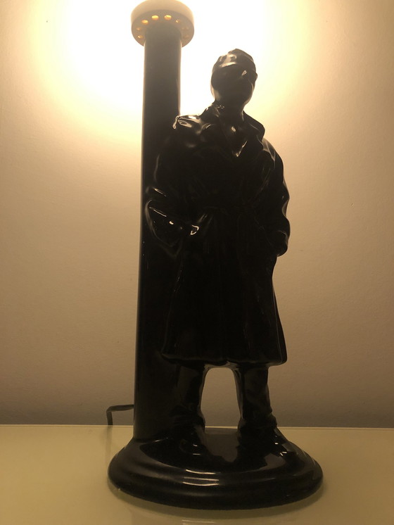 Image 1 of Jaren 80 Bollamp Keramiek Detective