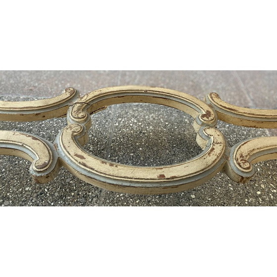 Image 1 of Vintage bank van riet en gelakt hout