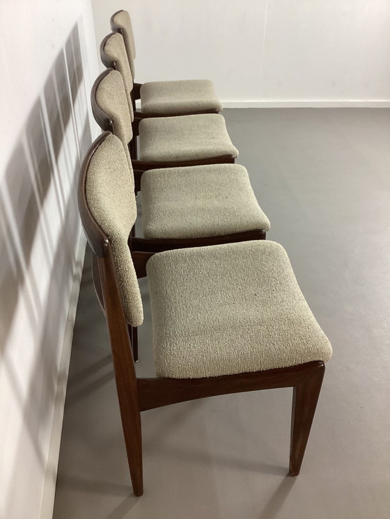 Image 1 of 4 Vintage Houten Scandinavische Eetkamer Stoelen Jaren’60