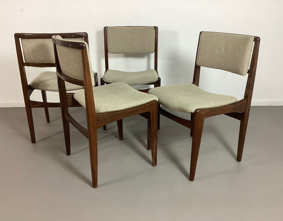 Image 1 of 4 Vintage Houten Scandinavische Eetkamer Stoelen Jaren’60