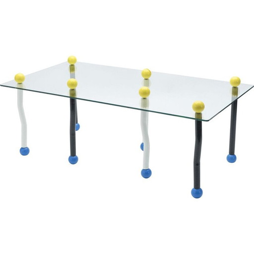 Vintage beschilderd houten salontafel, Italië 1980-1990