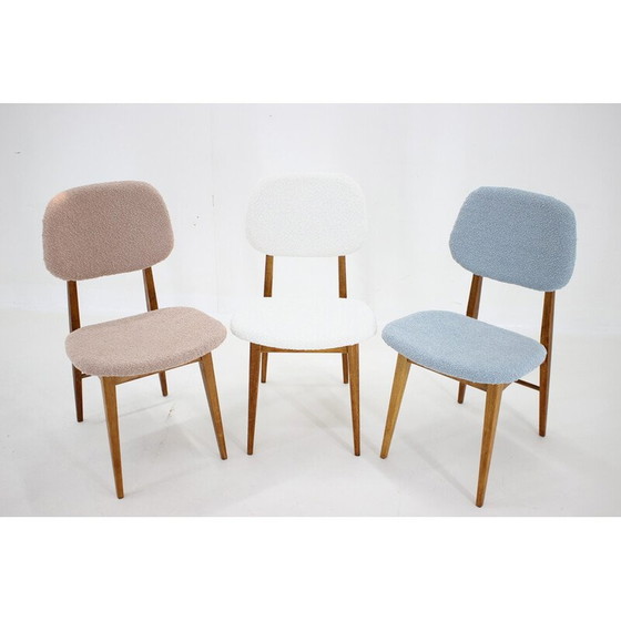 Image 1 of Set van 3 vintage eiken eetkamerstoelen, Tsjecho-Slowakije 1960