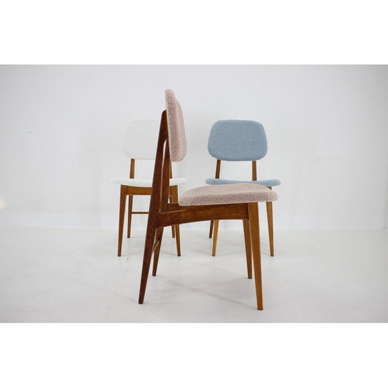 Image 1 of Set van 3 vintage eiken eetkamerstoelen, Tsjecho-Slowakije 1960