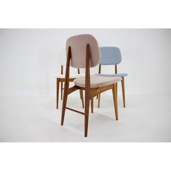 Image 1 of Set van 3 vintage eiken eetkamerstoelen, Tsjecho-Slowakije 1960