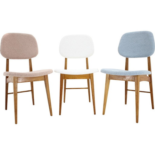 Set van 3 vintage eiken eetkamerstoelen, Tsjecho-Slowakije 1960