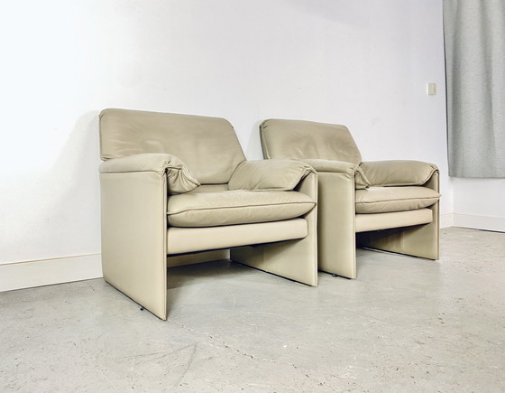 Image 1 of 2x Leolux bora bora fauteuil beige leer