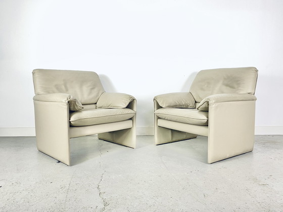 Image 1 of 2x Leolux bora bora fauteuil beige leer