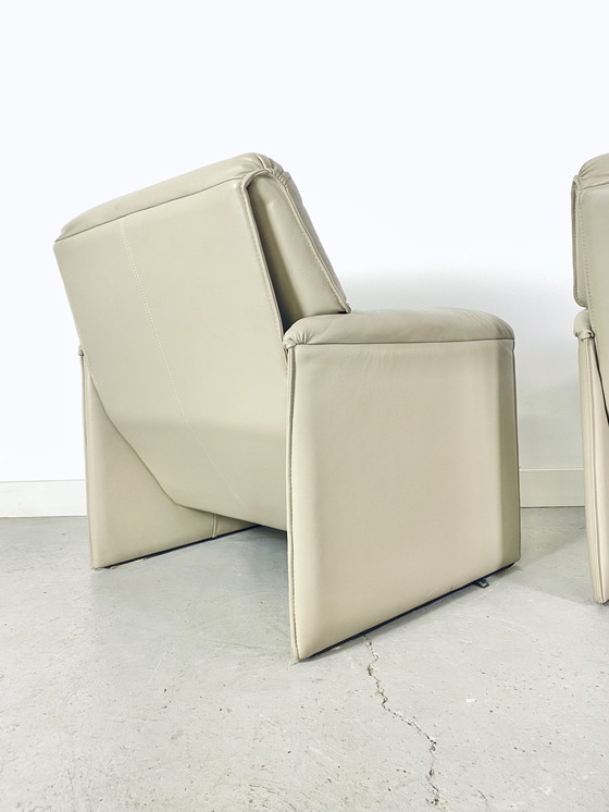 Image 1 of 2x Leolux bora bora fauteuil beige leer