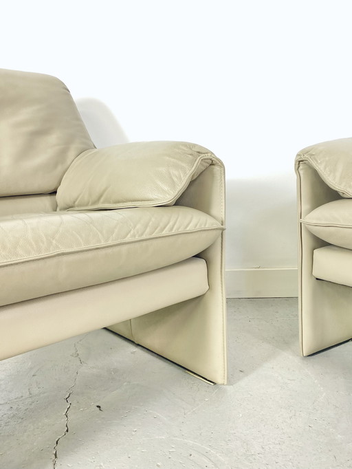 2x Leolux bora bora fauteuil beige leer