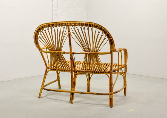 Image 1 of Patio Sofa Rotan met twee zitplaatsen uit Mid Century Design