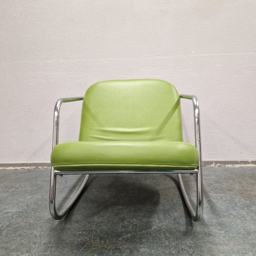 90'S Vintage Fauteuil Groene Stoel Schommelstoel