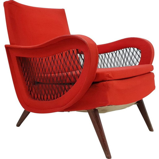 Vintage verende fauteuil 1950