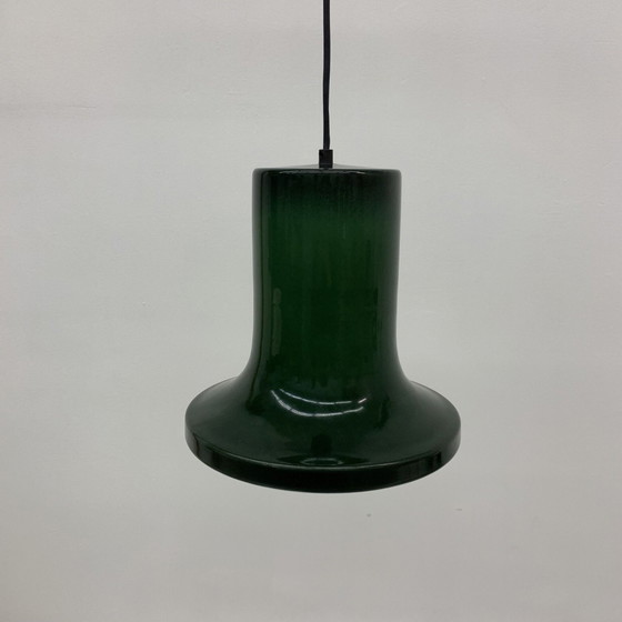 Image 1 of Hanglamp - Groen emaille - jaren 1970