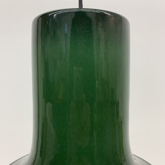 Image 1 of Hanglamp - Groen emaille - jaren 1970