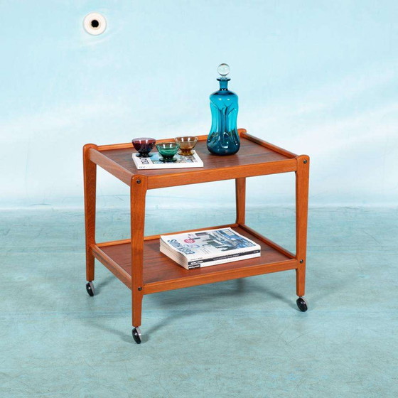Image 1 of Minimalist vintage Deen design serveerwagen teak, bar cart