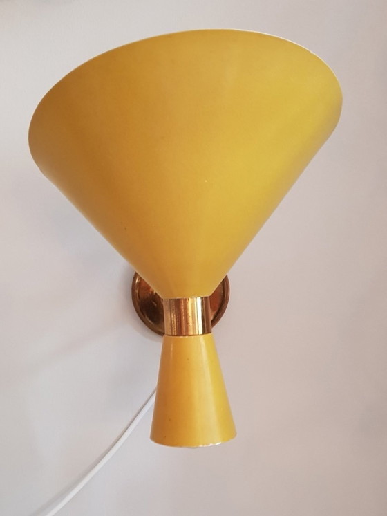 Image 1 of 2X messing en metalen diabolokandelaars, 1950S