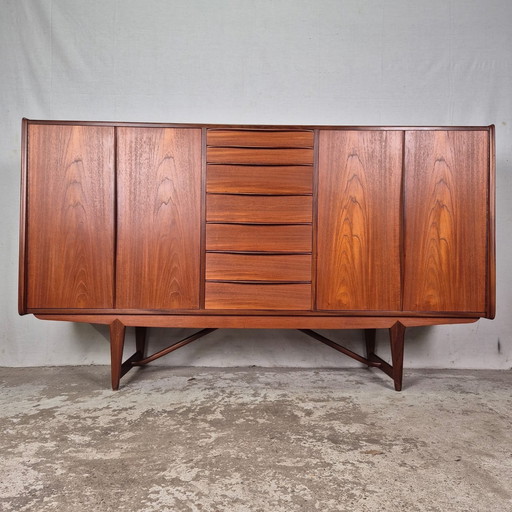 Faarup Vintage Jaren 60 Highboard Teak Buffetkast Deens