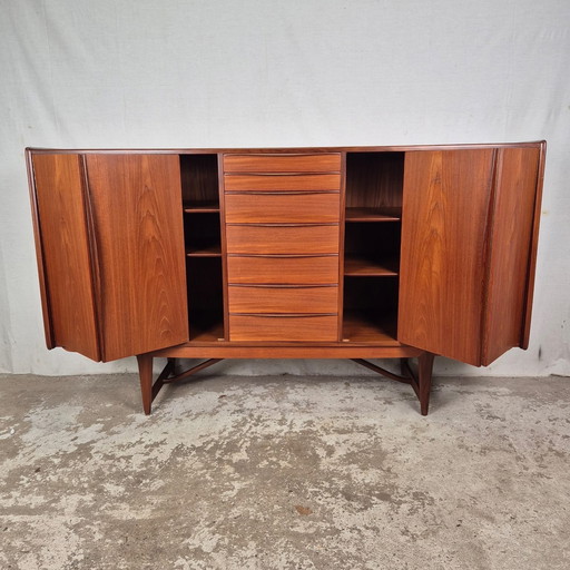 Faarup Vintage Jaren 60 Highboard Teak Buffetkast Deens