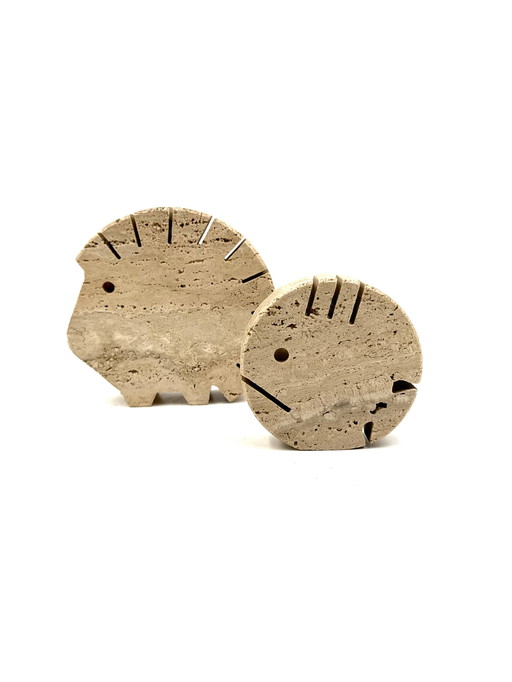 Travertijnen figuren: Stekelvarken en vis, Fratelli Mannelli, Italië 1970