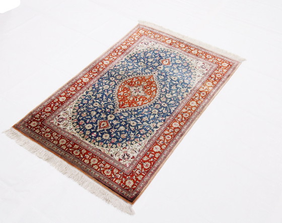 Image 1 of Origineel Perzisch tapijt Qom/Ghom Zuiver zijde 118 X 80 Cm Top staat