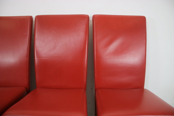 Image 1 of Set van 6 stoelen Rolf Benz 7400 rood echt leer