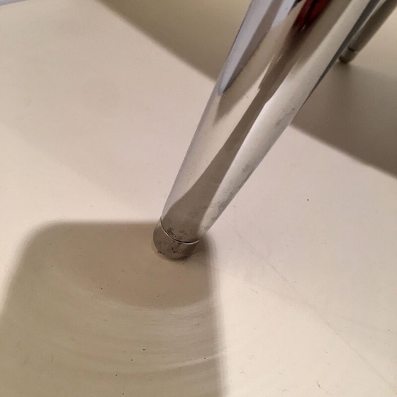 Image 1 of Vintage zwart vilt en glazen salontafel met 2 bladen, 1980