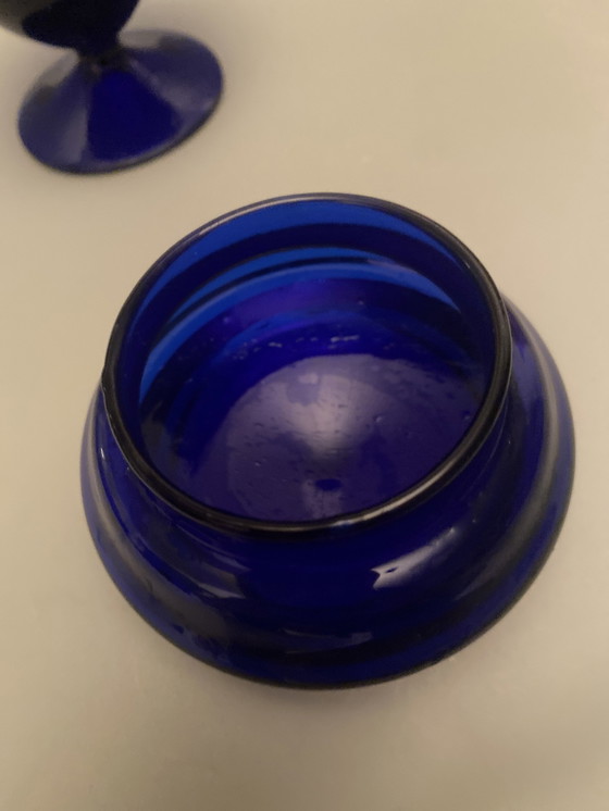 Image 1 of Bonbonnière Murano Blauw Kobalt Et Or