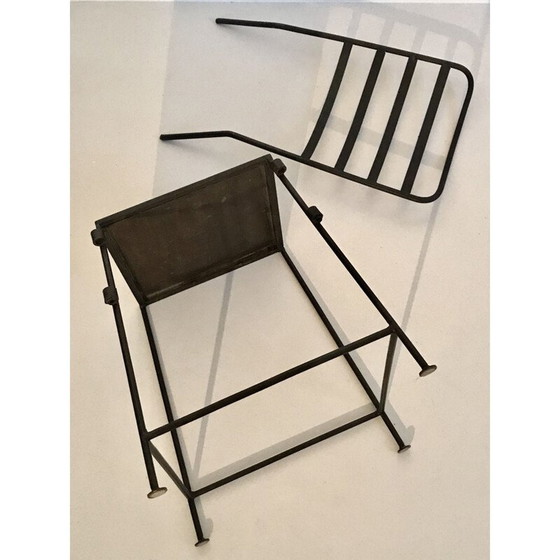 Image 1 of Set van 4 industriële metalen stoelen, Frankrijk 1990