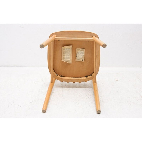 Image 1 of Paar vintage stoelen van beukenhout en stof van Tatra nabytok, Tsjecho-Slowakije 1960