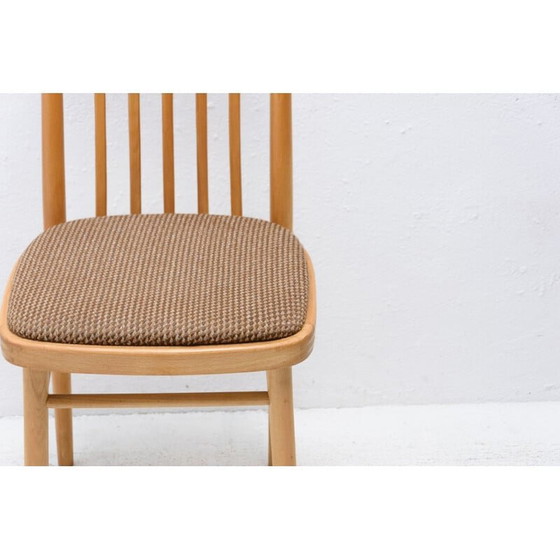 Image 1 of Paar vintage stoelen van beukenhout en stof van Tatra nabytok, Tsjecho-Slowakije 1960