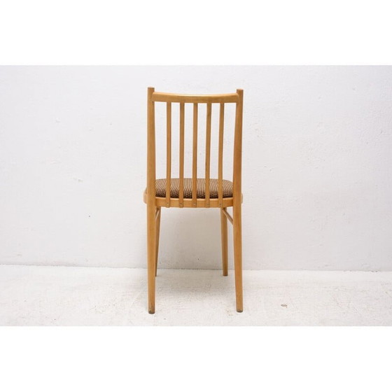 Image 1 of Paar vintage stoelen van beukenhout en stof van Tatra nabytok, Tsjecho-Slowakije 1960