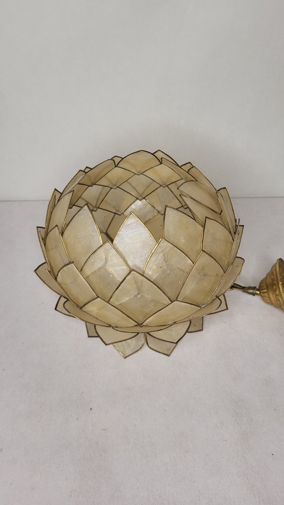 Image 1 of Florale parelmoer hanglamp