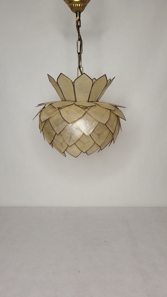 Image 1 of Florale parelmoer hanglamp