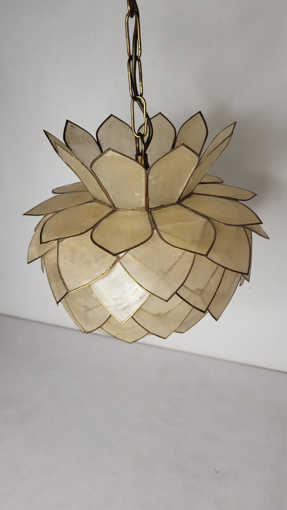 Image 1 of Florale parelmoer hanglamp