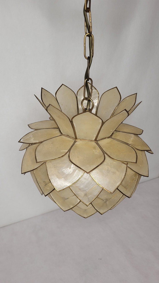 Image 1 of Florale parelmoer hanglamp