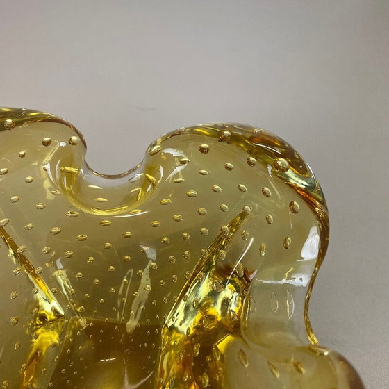 Image 1 of Vintage Murano glazen "Honey Bubble" asbak, Italië 1970