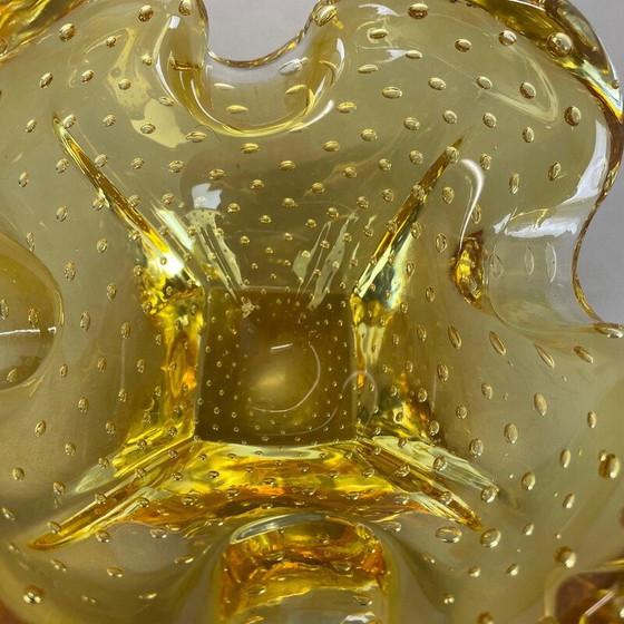 Image 1 of Vintage Murano glazen "Honey Bubble" asbak, Italië 1970