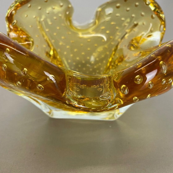 Image 1 of Vintage Murano glazen "Honey Bubble" asbak, Italië 1970
