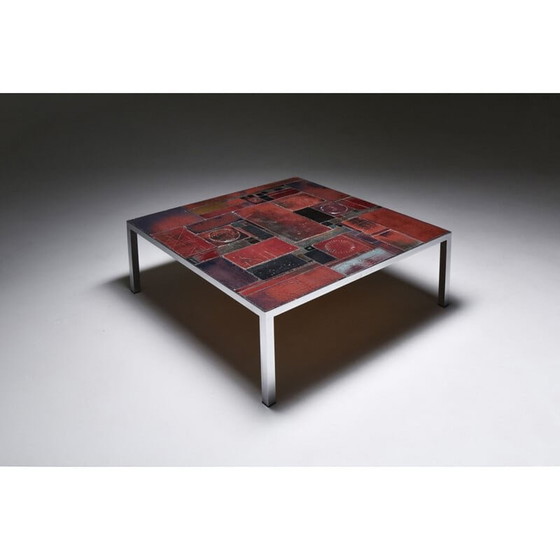 Image 1 of Pia Manu vintage salontafel in keramische tegels, België 1960