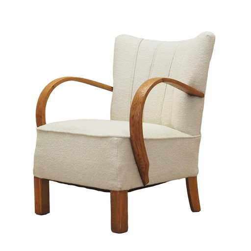 Eikenhouten fauteuil, Art Déco, 1950S, Productie: Denemarken