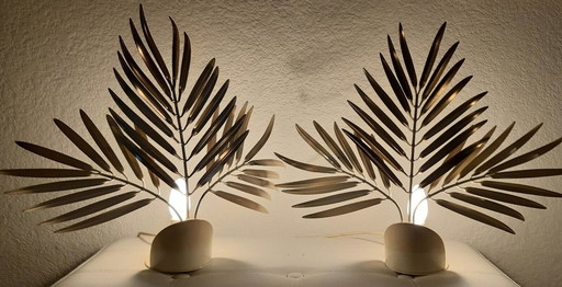 Paar vintage palmbladeren lampen