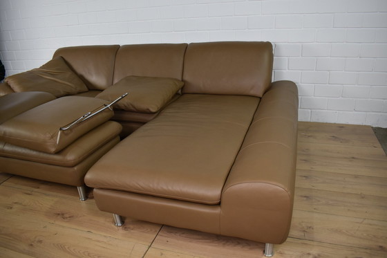 Image 1 of Leder Sofa Loop Willi Schillig Met Kruk En Verstelbare Rugleuning Leder Bank Leder Hoekbank Sofa Hoekbank