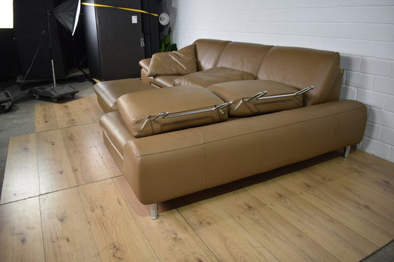 Image 1 of Leder Sofa Loop Willi Schillig Met Kruk En Verstelbare Rugleuning Leder Bank Leder Hoekbank Sofa Hoekbank