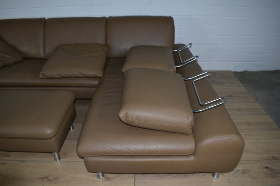 Image 1 of Leder Sofa Loop Willi Schillig Met Kruk En Verstelbare Rugleuning Leder Bank Leder Hoekbank Sofa Hoekbank